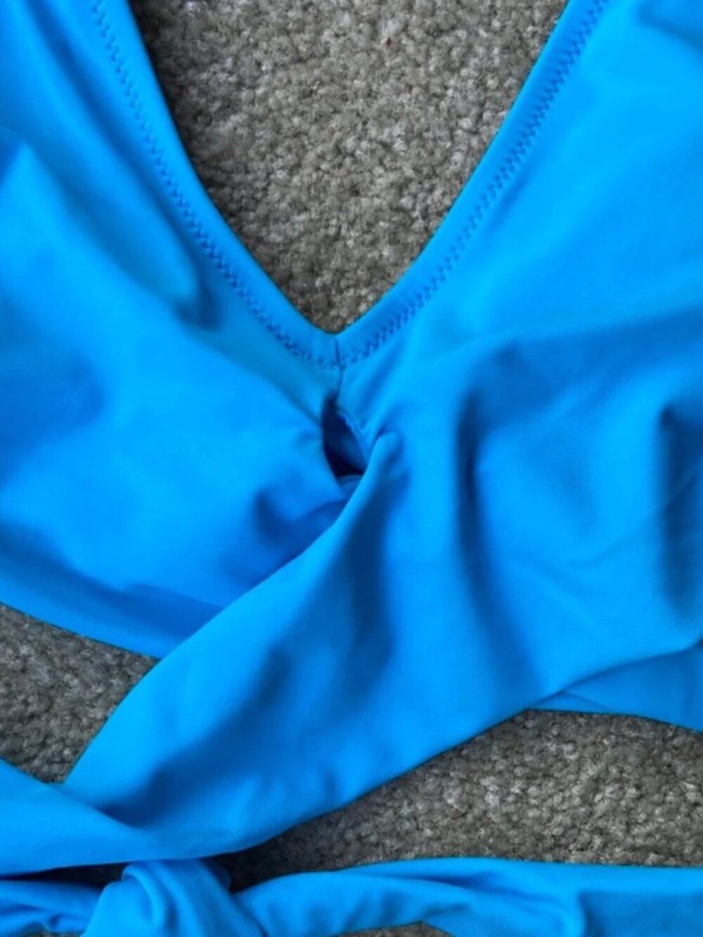 🪷NWT Blooming Jelly Women's Wrap Bikini Top Size M Aqua Blue - Picture 10 of 11